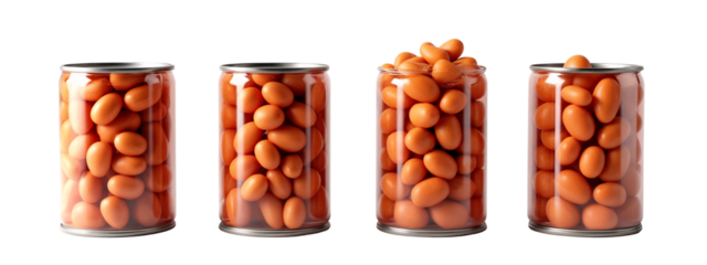 A set of three glass jars filled with orange candies.