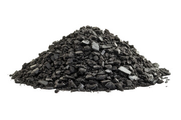 Pile of dark, fragmented material