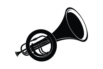 vector silhouette of a sousaphone.eps