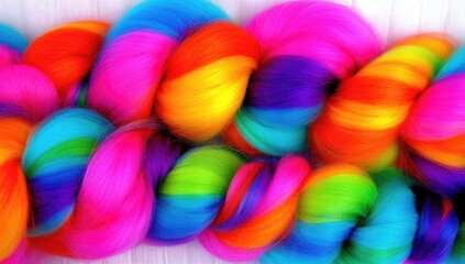 Colorful braided yarn textures