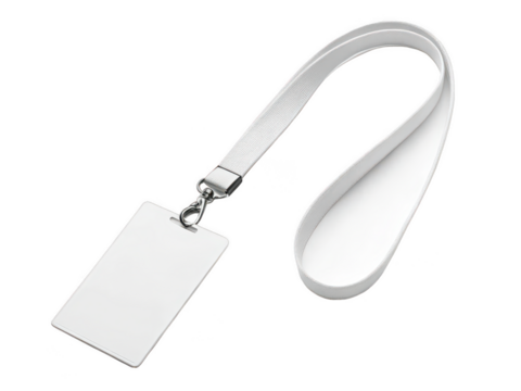 lanyard png neck strap with clip png badge holder lanyard png ID card accessory png safety breakaway lanyard png woven fabric strap png event or office use png transparent background image - Powered by Adobe