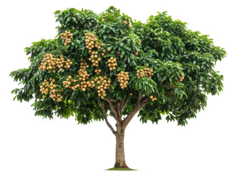 langsat tree png Lansium domesticum tree png tropical fruit-bearing tree png edible fruit tree species png Southeast Asian langsat plant png green foliage fruit tree png transparent background image