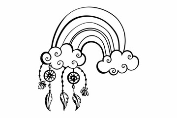 boho rainbow cloud