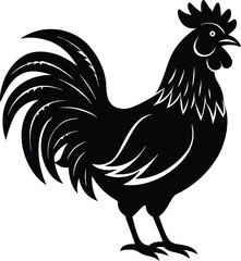 Rooster silhouette isolated on transparent background