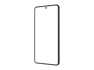 Photo of smartphone similar to android device with thin edge without background. Jetblack color....