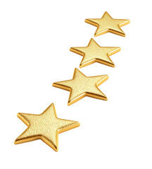 Golden star-shaped cookies arranged diagonally