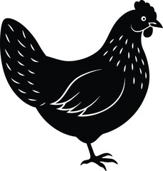 Chicken silhouette isolated on transparent background