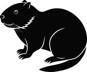Beaver silhouette illustration isolated on transparent background
