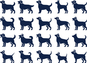 Dog Silhouettes Icon Pack Vector Puppy Clip Art Graphics