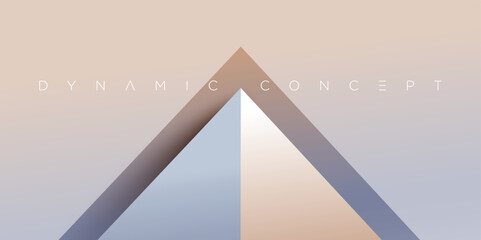 Abstract vector design with a central triangle in pastel gradients of blue and beige, symbolizing elevation and balance. Ideal for branding, presentations, modern posters, and minimal digital layouts.