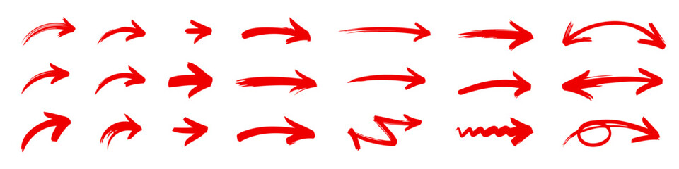 Arrow set. Collection of hand drawn grunge arrows.