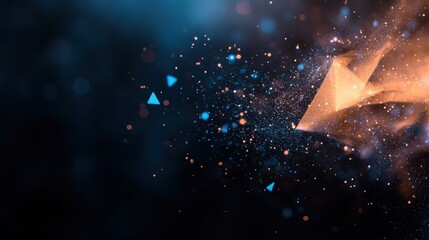 An imaginative abstract representation combining luminous colors and geometric shapes that evoke feelings of creativity and dynamic motion in a dreamy atmosphere.