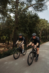 Group of road bike cyclists