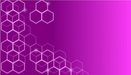 Purple and pink hexagonal geometric pattern design with a futuristic digital structure