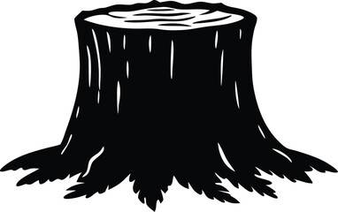 tree stump silhouette vector