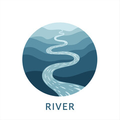 River icon. Monochrome simple River icon for templates, web design and infographics