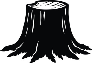 tree stump silhouette vector icon