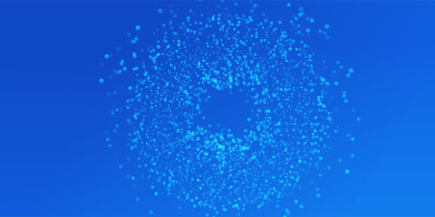Ai round particles dots technology banner. Particle splash big data neon background. Artificial Intelligence futuristic glitter circle connect design.