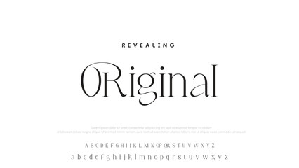 Fototapeta premium Minimal luxury font alphabet logo. Typography beauty fashion elegant minimalist serif italic fonts decorative wedding vintage retro logos. vector illustration
