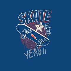 Skate board enjoy the ride Vector graphic design