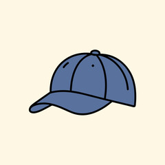 Fototapeta premium Blue baseball cap illustration in a minimalist style 