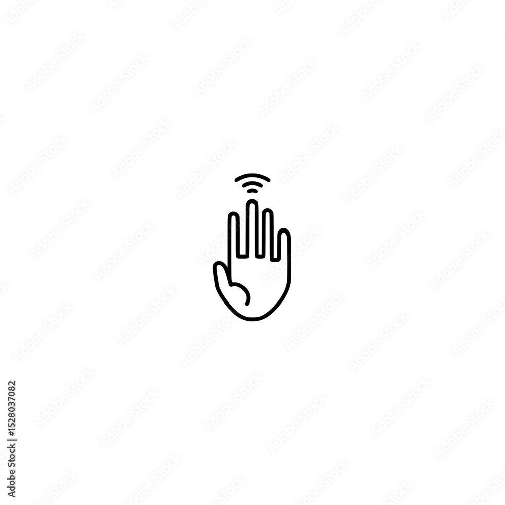 Poster open palm and wifi signal representing connectivity and sharing