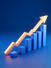 Fintech curve chart background, business data graph concept illustration