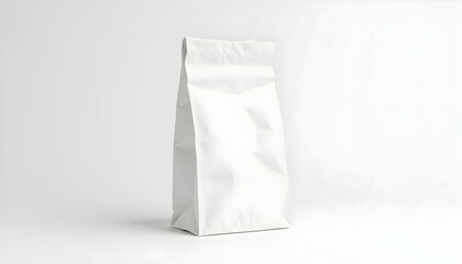 Paper Bag Standing Isolated on White Background