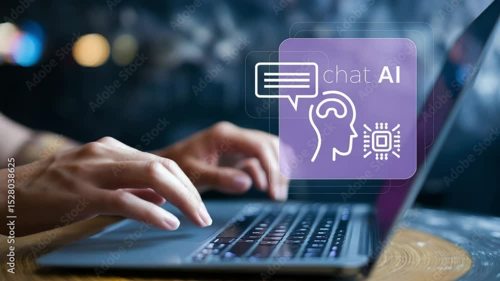 Aufkleber Explore the capabilities of a Chat Bot powered by Artificial Intelligence technology for seamless human interaction and efficient problem-solving in various applications.