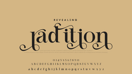 Minimal luxury font alphabet logo. Typography beauty fashion elegant minimalist serif italic fonts decorative wedding vintage retro logos. vector illustration