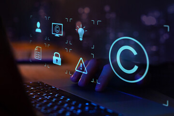 Copyright concept, intellectual property law, legal rights protection.