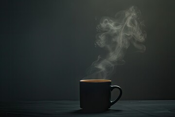 Pixel Perfect Picture of Hot Coffee Steam Rises From Dark Mug