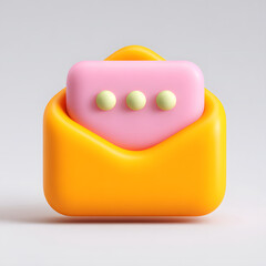 Minimal Envelope Icon Scene with Message Concept