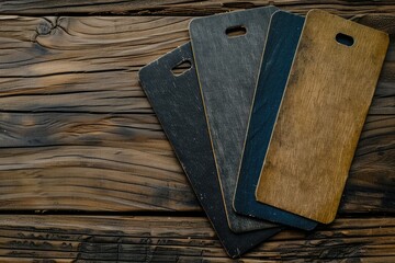 Vibrant Color Image of Flat Lay Bookmarks on Wooden Board