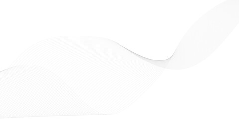 Abstract wavy white and grey curved lines on transparent background. Technology background, Design for brochure, flyer, banner, template, business wave lines background.	