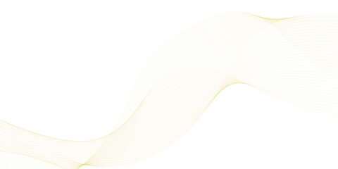 Abstract gold stripes wave line on transparent background Digital frequency track equalizer Stylized line art background. Vector illustration. Wave with lines created using blend tool Curved wavy line