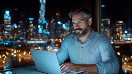 Businesswoman using digital interface