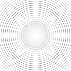 Minimalist white abstract background with concentric gray circles.