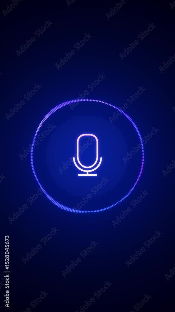 Poster ai voice recognition personal assistant technology concept, smart artificial intelligence app screen