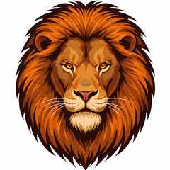 Fototapeta premium Majestic Lion Head Portrait - Wild Animal Illustration