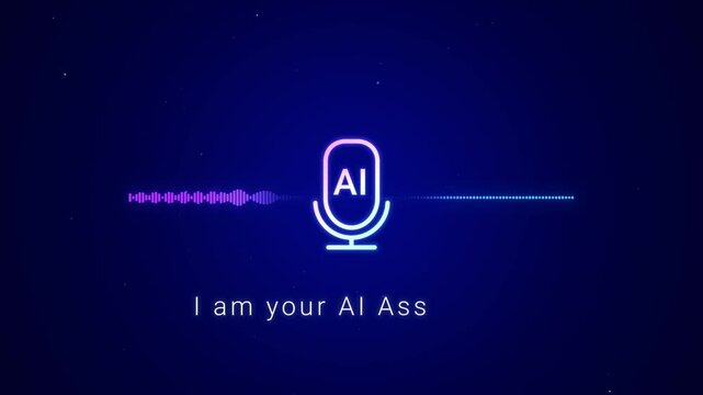 Smart AI voice recognition personal assistant technology concept, artificial intelligence chat app screen, deep learning text to speech generated, automated virtual business customer service support