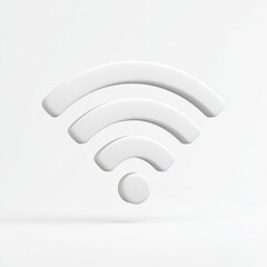 White Wi-Fi Signal Icon on Clean Background for Digital Illustration