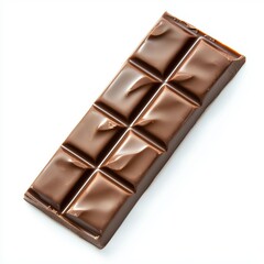 Naklejka premium Milk chocolate bar on clear white background