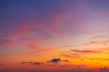 Colorful sky backdrop in the morning,Nature beautiful Light Sunset or sunrise sky,Sunset Sky Background in the Evening with Dramatic Dusk Clouds and Colorful Pink, Orange Sunlight on Blue Twilight sky