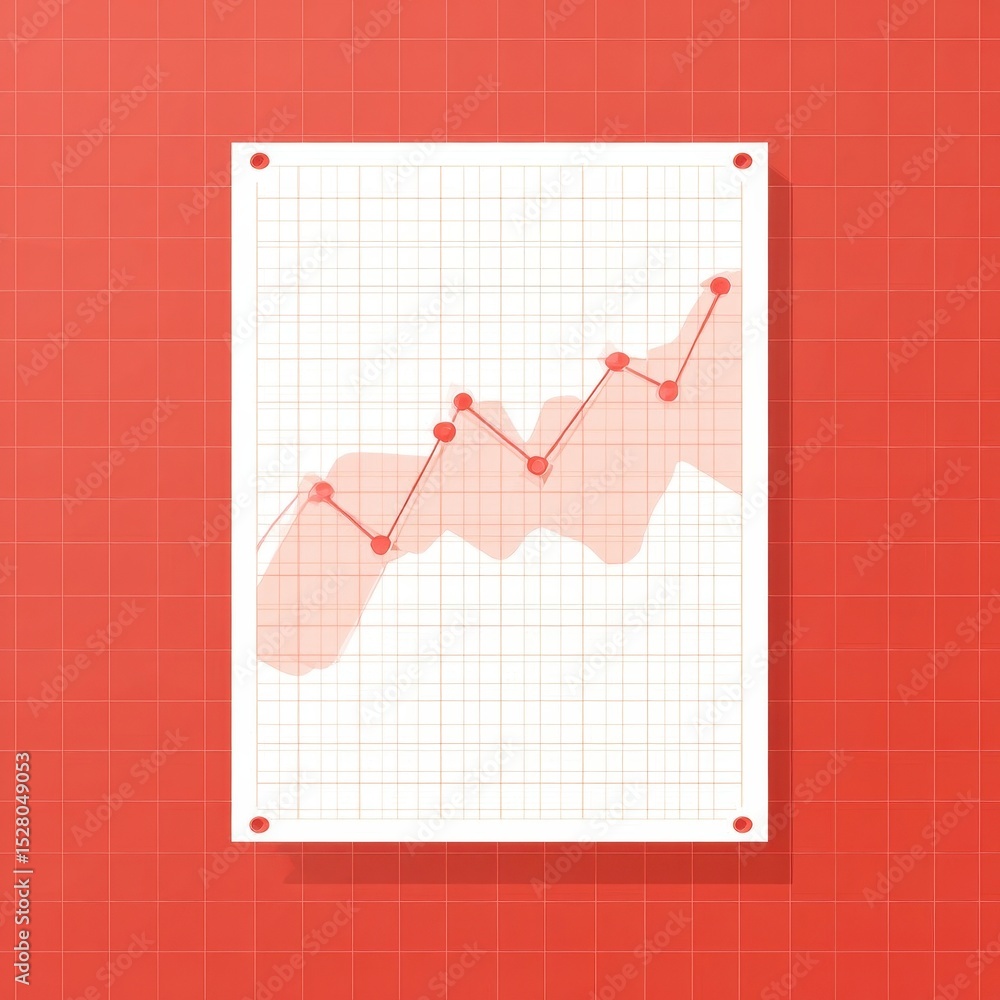 Aufkleber a graphic representation of increasing data points.