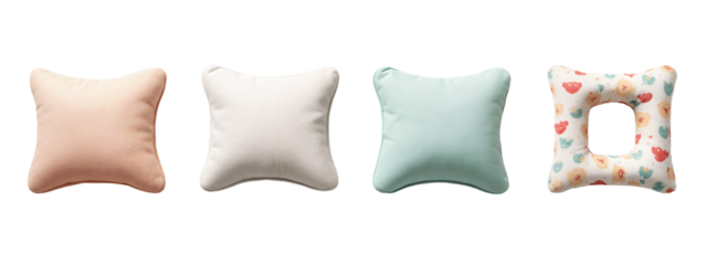 A row of four pillows