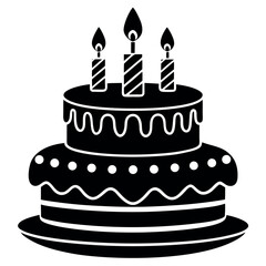         Birthday cake vector illustration. This is an editable file. 