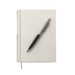 Blank Notebook with Pen - Top View