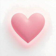Pink Heart Shape Symbol on White Background