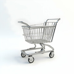Shopping Cart on White Background Studio Shot